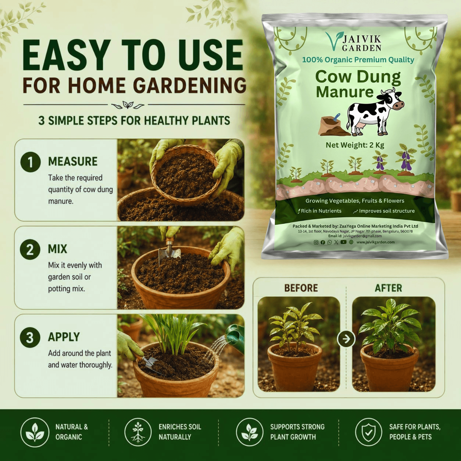 Premium Organic Cow Dung Manure fully composted odorsless Gobar Khad - Image 4