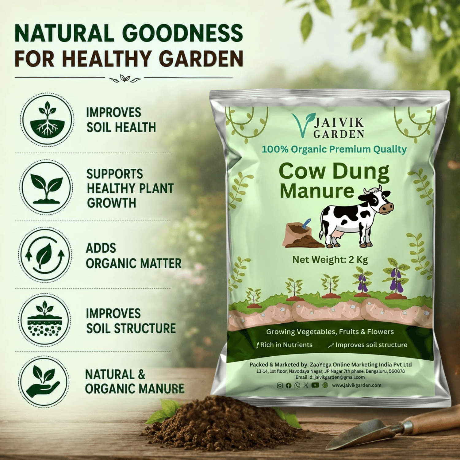 Premium Organic Cow Dung Manure fully composted odorsless Gobar Khad - Image 3
