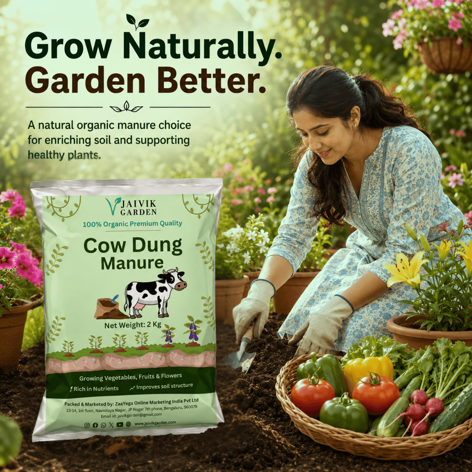 Premium Organic Cow Dung Manure fully composted odorsless Gobar Khad - Image 2